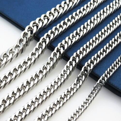 3/3.5/4.2/5/6/7/8/9/10/12mm Customizes Man Punk Chain Stainless Steel Figaro Chain Necklace Fashion Jewelry