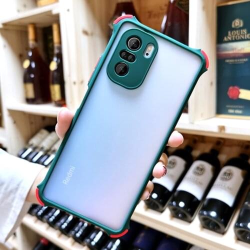 For Redmi Note 10 Pro Max Note 10 4G Case Full Protect Camera Lens Clear Shockproof Air-bag Soft Matte Colorblock Cover Funda