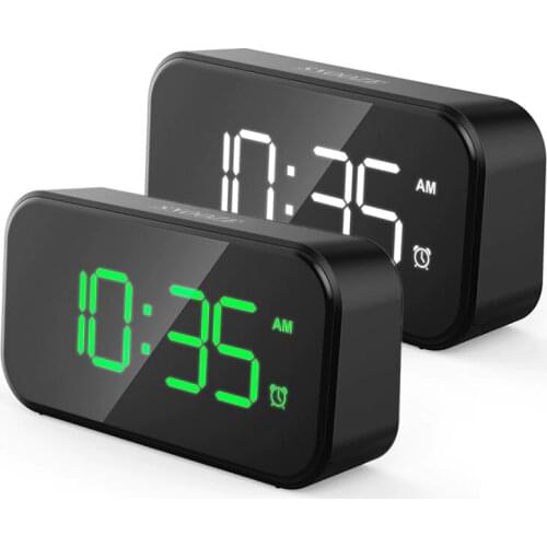 LED Digital Alarm Clock Fast Charging Backlight Snooze Mute Desktop Electronic Large Volume Alarm Clock Table Clocks Desktop