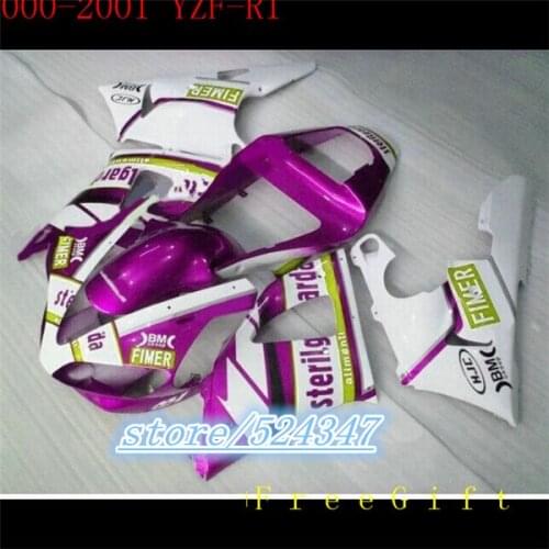 Hey-YZF-R1 Purple YZF-1000 00-01 YZF R1 YZF 1000 YZFR1 YZF1000 00 01 2000 2001 Purple white Fairing Kit for Yamaha