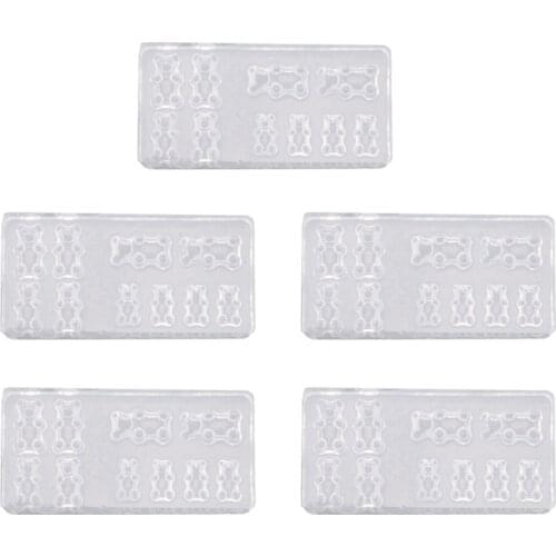 5Pc Handmade Cute Bear Nail Art Silicone Mini Gummy Bear Mold Bear Nail Art Resin Casting Mould Template Resin Art Craft