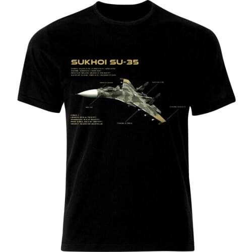 Sukhoi Su-35 Air Fighter Aircraft Jet Air Fighter Aircraft Blueprint T-Shirt