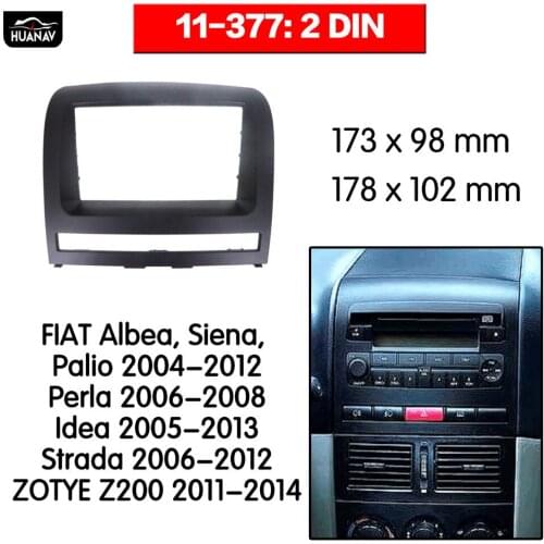 HUANAV Car Radio Fascia Car CD DVD fascia For 2006-2008 FIAT PERLA 2DIN Stereo Fascia Dash CD Trim Installation Frame Panel
