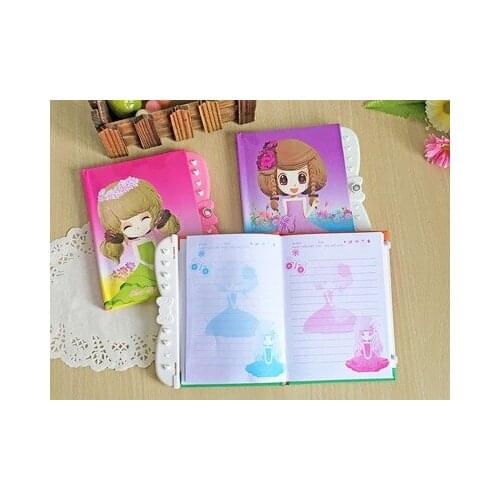 Stationery cartoon code book children with lock student cute diary book creative gift