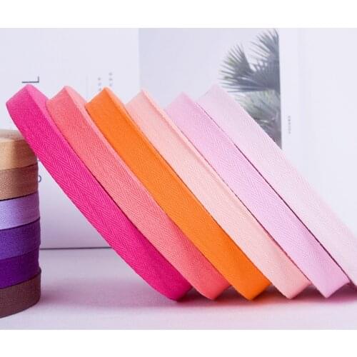 Ribbon 1cm Multi Color Herringbone Tape Ribbons 10mm Woven Cotton Sewing Overlock Cloth Strap Belt DIY Accessories 50Yards/lot