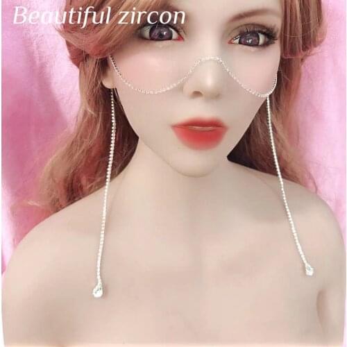 Fashion Pendant butterfly face chain crystal jewelry charm luxury women body accessories wholesale sexy Rhinestone face Chain