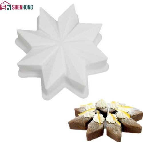 NEW Coral Eight Pointed Star Silicone Mould Mousse Cake Mold For Baking Wedding silikon Silicona Baking Moldes Home Party