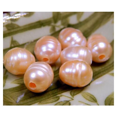 New Arrival Large Hole 2.5mm Rare Pink Color Rice Freshwater Pearl 10mmx12mm Natural Gemstone Beads DIY Handmade Fine Jewelry