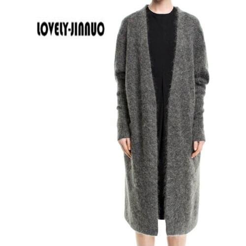 New Arrival Real Mink Cashmere Sweater Customize Women Cashmere Long Cardigans free shipping JN147