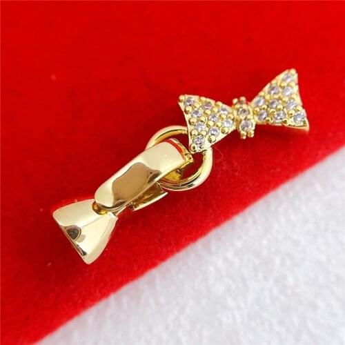 Supplies For Jewelry Wholesale Copper Micro Pave Zircon Fold Over Clasps For Bracelets Necklaces Parts DIY Strand Jewelry