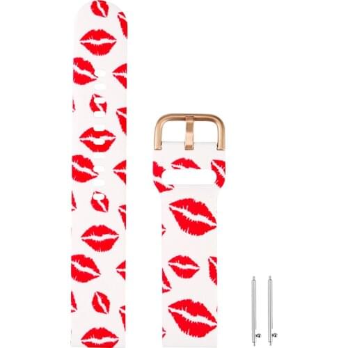 20mm Colorful Soft Silicone Strap Watchband for Samsung Galaxy Watch Active Flower Printed Unisex Wristband Bracelet Accessories