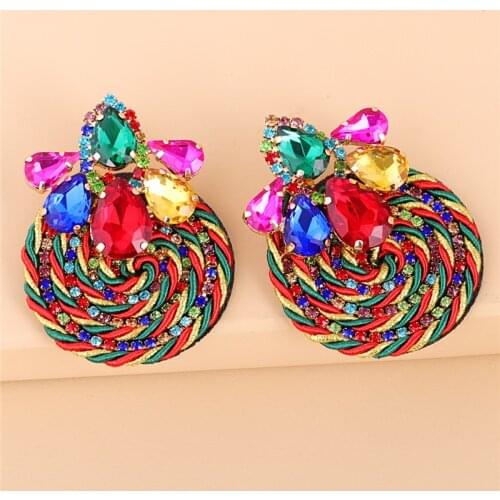 JUJIA Statement Earrings Boho Ethnic Hot Colorful Dangle Drop Earrings Beads Trendy Handmade Wedding Jewelry