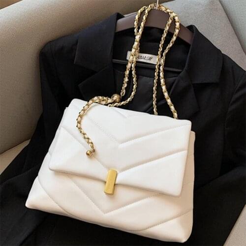 Large Capacity Crossbody Bag Female 2021 Luxury Fashion Chain Shoulder Bag Women Brand Design PU Leather Underarm Big Handbag