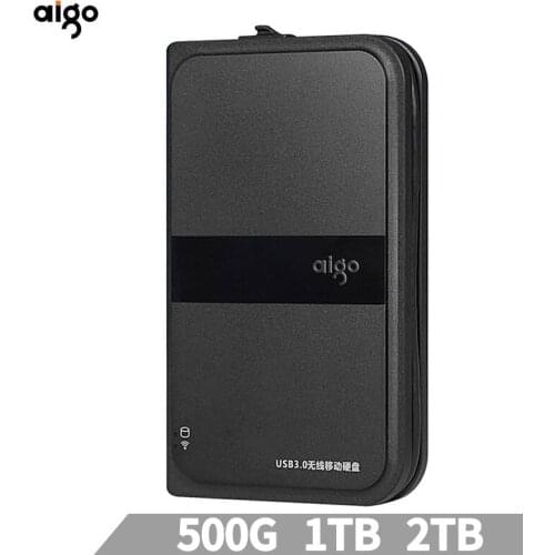 Aigo External Hard Drive 500GB USB3.0 HD816 black multi-function wireless convenient mobile hard drive For Computer Laptop