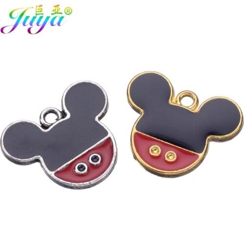 Juya 15pcs/lot Wholesale Cartoon Mouse Cat Flower Enamel Charms For Women Kids Handmade Fashion Pendant Jewelry Making