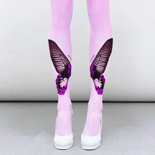 RUIN womens tights Butterfly printing fashion pantyhose velvet stockings