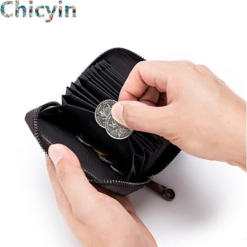 Woman Purse Genuine Leather Rfid Womens Zipper Card Wallet Small Change Wallet Purse For Female Short Wallets With Card Holders