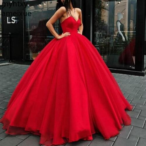 2019 Hot Ball Gown Tulle Prom Dresses Sweetheart Corset Blue Green Burgundy Red Sexy Evening Dress Lace Up Robe De Soiree