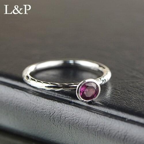 2019 New Fashion Brazil Garnet Stone Ring For Women Original Design Elegant 925 Sterling Silver Ring Gift Christmas Gift