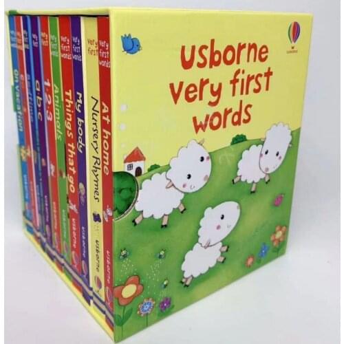 10 Books/Set USborne Very First Words Board Book Educational Toys for Children English Books for Children Baby English Books