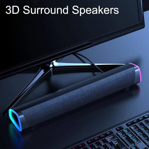 2021 LED Computer Combination Speakers AUX USB Wired Wireless Bluetooth Audio Home Theater System Surround SoundBar for PC TV