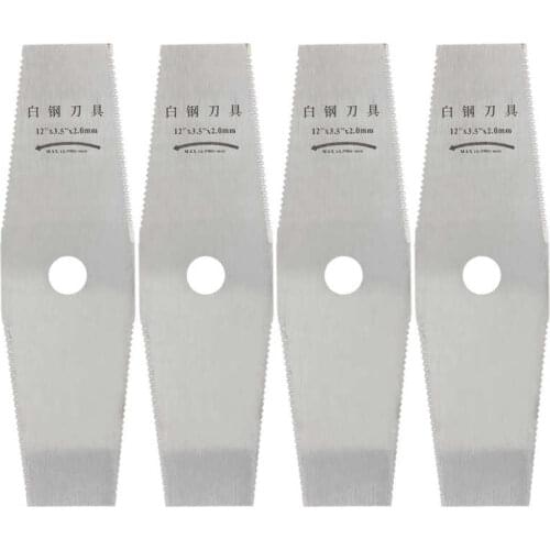 4Pcs 12in Brush Cutter Blade with Tooth High Speed Steel Grass Trimmer Accessories Garden Tools Parts