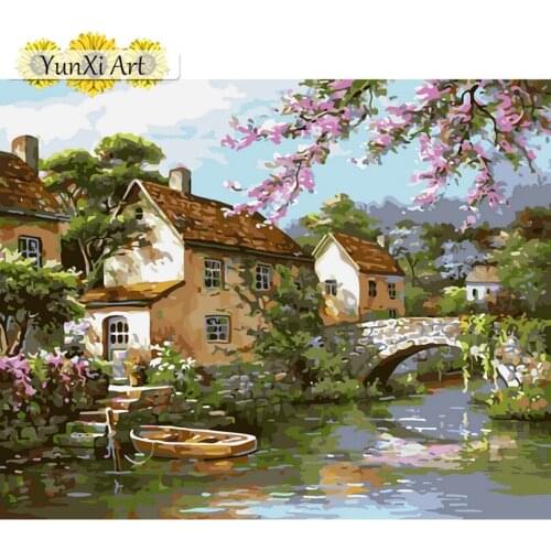 40*50cm Frameless Water & bridge diy oil painting by numbers coloring by numbers wall pictures for living room unique gift HL311