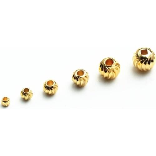 50 PCS Metal Brass Beads 4 Colors Plated Round Spacer Beads DIY Accessories For Jewelry Making