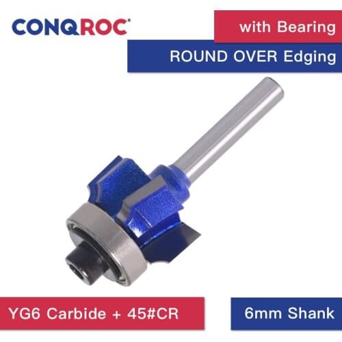 6mm Straight 4 Wings Round Over Beading Edging Router Bit Radius Woodworking Tool R1 R2 R3