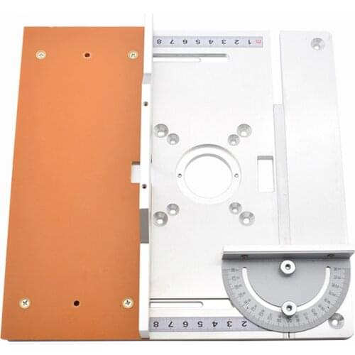Aluminium Router Table Insert Plate Electric wood milling flip board with Miter Gauge Guide table saw Woodworking workbench