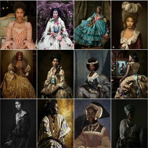 AZQSD Coloring By Numbers African Woman Acrylic Modern Wall Art Oil Painting By Number For Adults Portrait Kit Handmade Wall Art