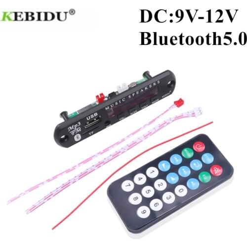 Bluetooth5.0 Car MP3 WMA Decoder Board 5V 12V MP3 Player Audio USB TF FM Radio Module Wireless Remote Control For Car