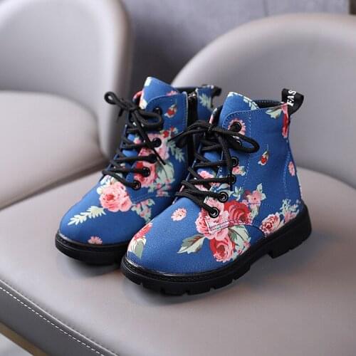 Girls Martin Boots Fall 2021 New Fashion Childrens Flower Boots Girls Boots Boots Baby Girl Boots