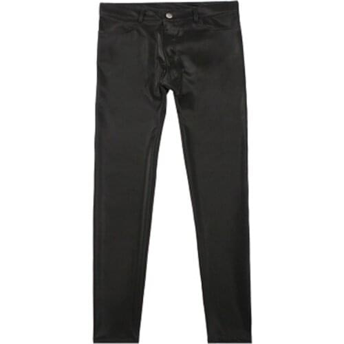 Man Plus Size Casual Pencil Pants Legs Slim Pants Men Fad Leggings Comfortable Low-Waisted Little Leg Tight Style Biker Trousers