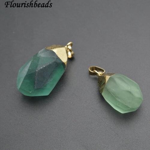 Pure color Natural Fluorite Nugget Stone Surface Cutting Stone Pendants