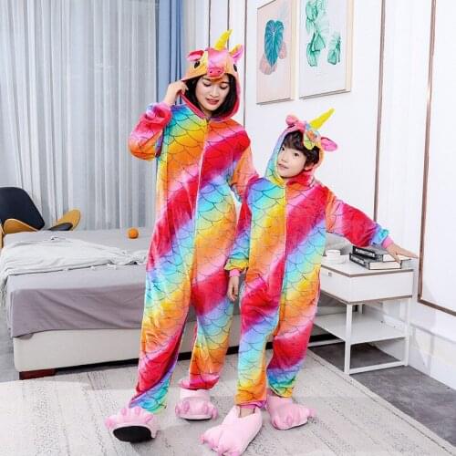 Children Christmas Pajamas Flannel Onesies Kids Girls Fish Unicorn Stitch Pijamas Animal Onesie Pyjamas Panda Sleepwear Homewear