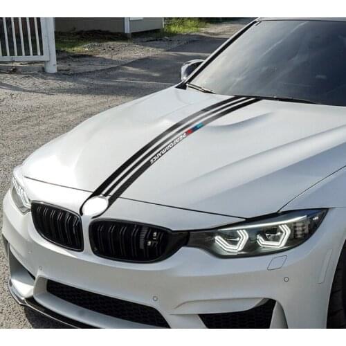 For BMW e90 e46 e39 e60 f30 f10 f15 e53 X5 x6 TPIC Car Styling Stickers Carbon Fiber Car Hood Sticker Decals M Performance Decor