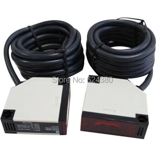 DC 12V - 24V 5M 16.4ft Infrared Photoelectric Sensor Bijection Photo Switch Photoswitch Transmitter E3JK-5L E3JK-5DM1