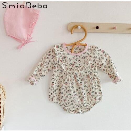 Ins Popular 2020 Super Cute Baby Girl Bodysuits +Hat Floral Contrast Skirt Dress Pure Cotton Jumpsuit Newborn Photography Romper