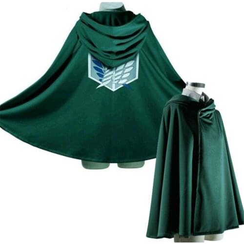 Japanese Anime Attack On Titan Cloak Shingek No Kyojin Scouting Legion Costume Hoodie Anime Cosplay Green Cape S-XXL