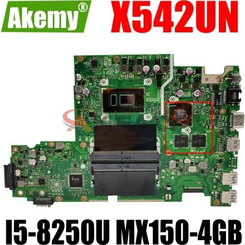 AKEMY X542UN Laptop Motherboard For ASUS VivoBook 15 FL8000UN V587UN X542UR X542UQ X542Uoriginal Mainboard I5-8250U MX150-4GB