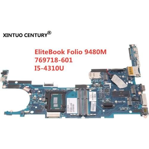 769718-601 769718-501 769718-001 For HP EliteBook Folio 9480M Laptop Motherboard HSTNN-I10C 6050A2648201-MB-A02 i5-4310U good