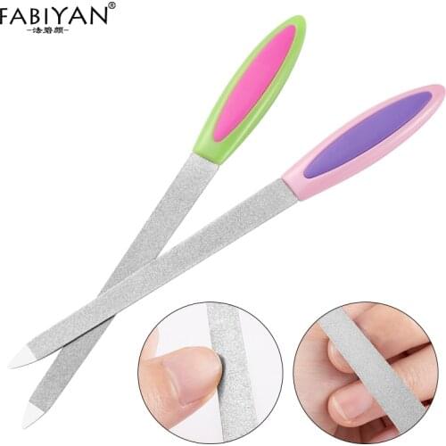 Stainless Steel Metal Dual Sided Nail Art File Polishing Buffer Grinding Rod Scrub Remover Gel UV Manicure Pedicure Tools Care
