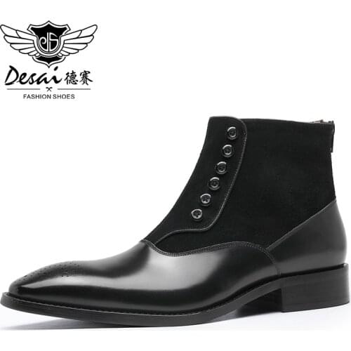 Desai Leather Men Boots Shoes For Men Handmade Genuine Material High Quality Ankle Italian Fashion 2021 New Arrival