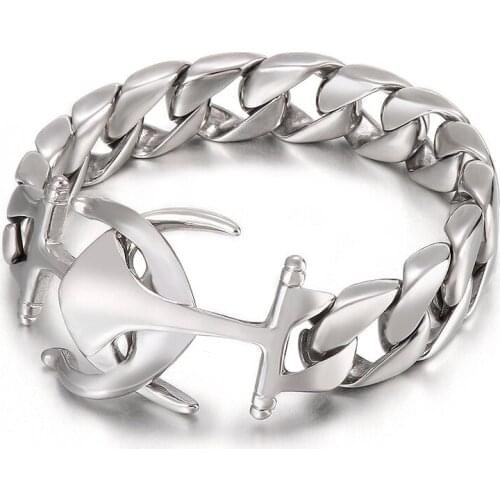 Personality creative titanium steel punk style creative anchor mens bracelet accessories