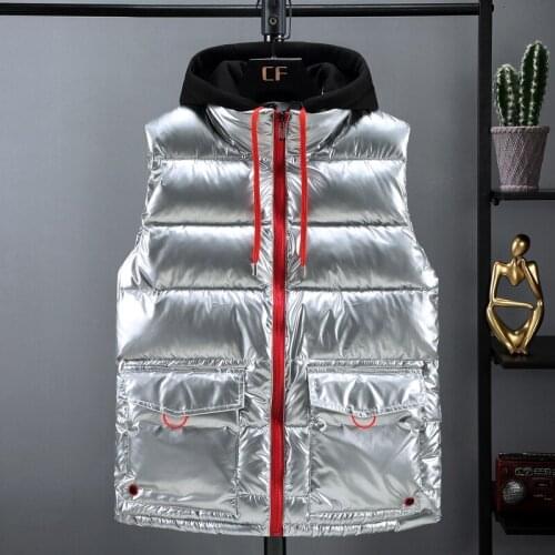 2020 New Thicken Vest Men Casual Winter Waterproof Warm Hooded Big Pockets Sleeveless Coat Hat Detachable Plus Size 4XL 5XL