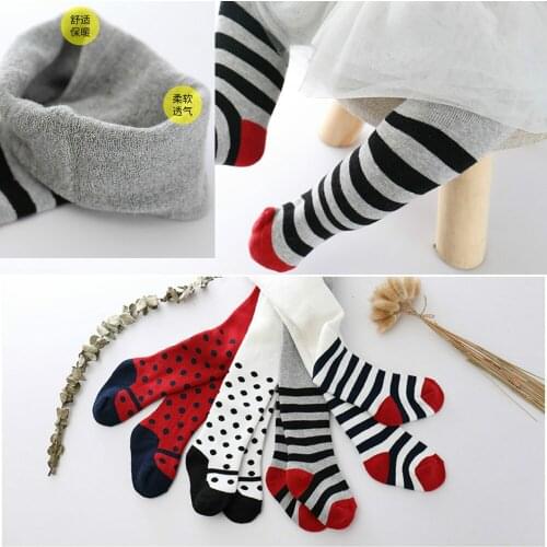 2020 New Boys Striped Winter Thickened Tights Girls Dot Pantyhose Children Autumn Terry Warm Baby Suitable 0-6 Years Cheap Price