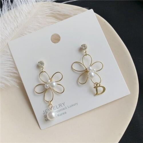 New brand design asymmetric flower tassel earrings generous minimalist elegant wild earrings aretes de mujer modernos 2018