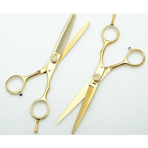 5.5'' Customized Logo 440C 62HRC Professional Human Hair Scissors Hairdressing Scissors Cutting Shears Thinning Scissors C1020
