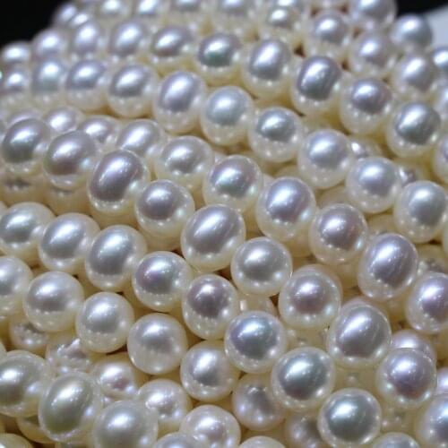 7-8mm Natural Freshwater Pearl Choker Necklace Round Beads For Women Wedding Jewelry